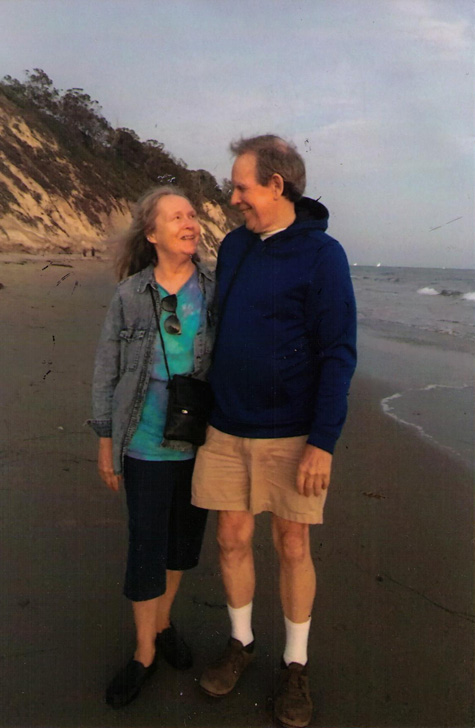 Tom and wife Jan on the beach in Santa Barbara